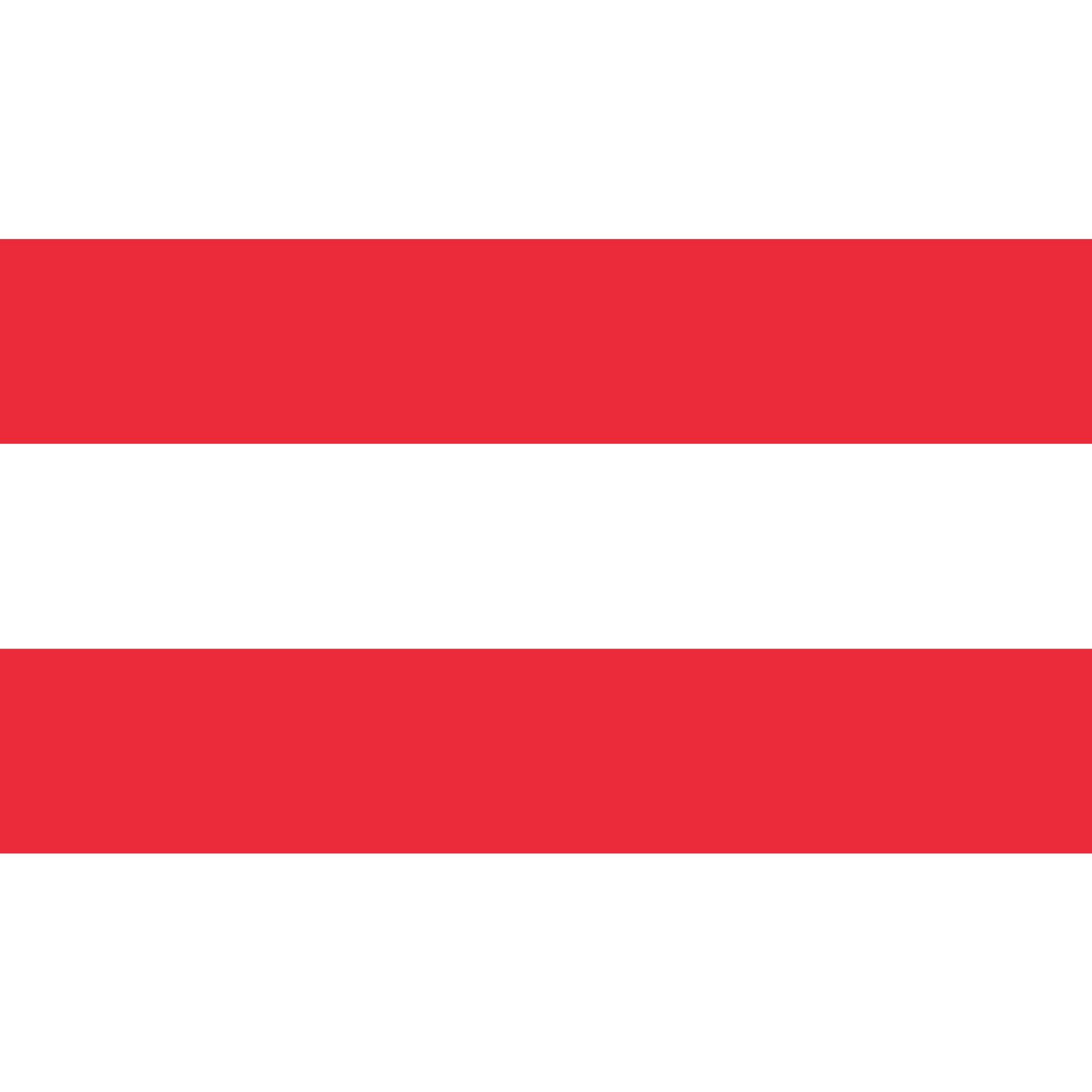The Austrian flag consists of horizontal bands in red, white and red.