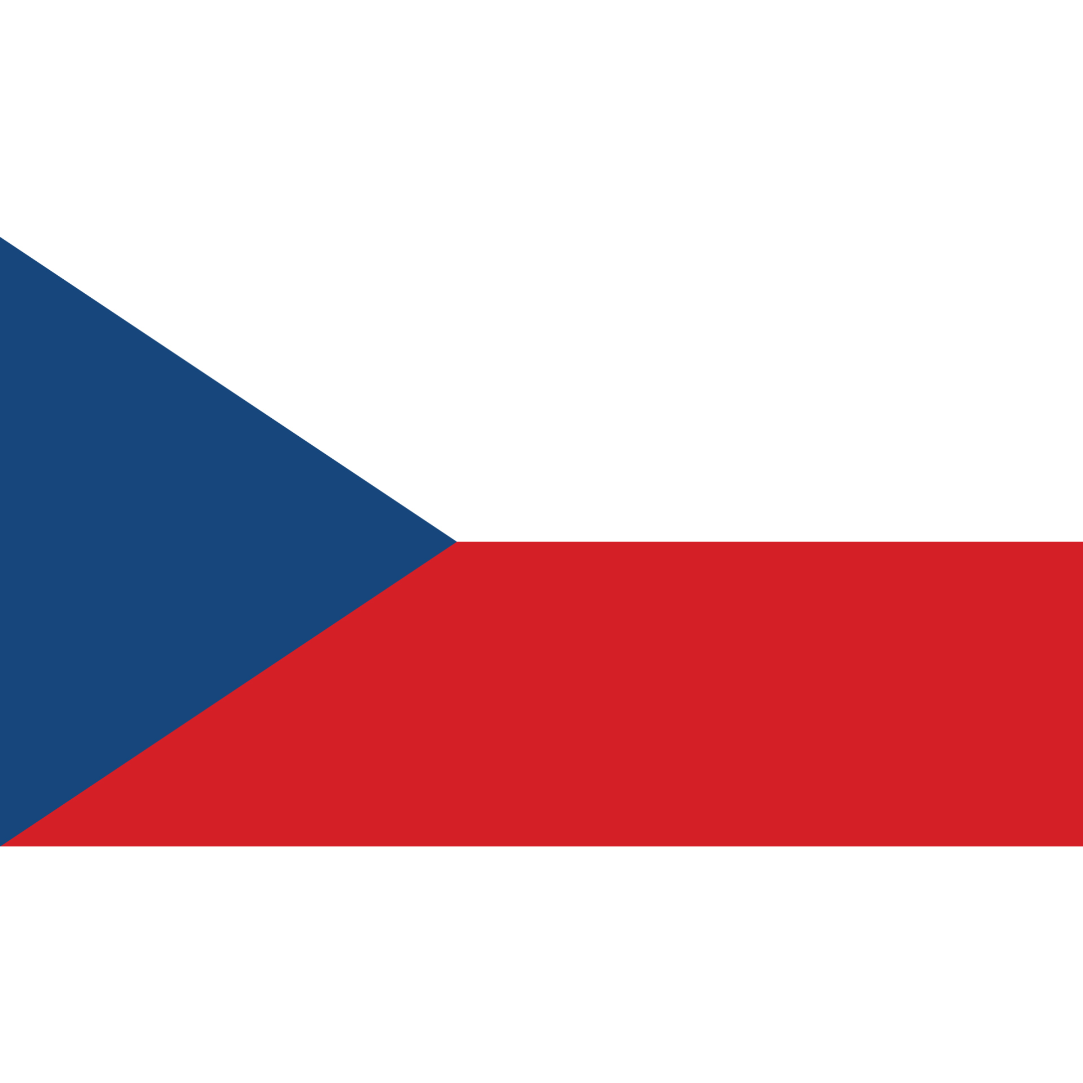 The flag of the Czech Republic Flag has 2 equal horizontal white and red bands and a blue triangle based on the left.
