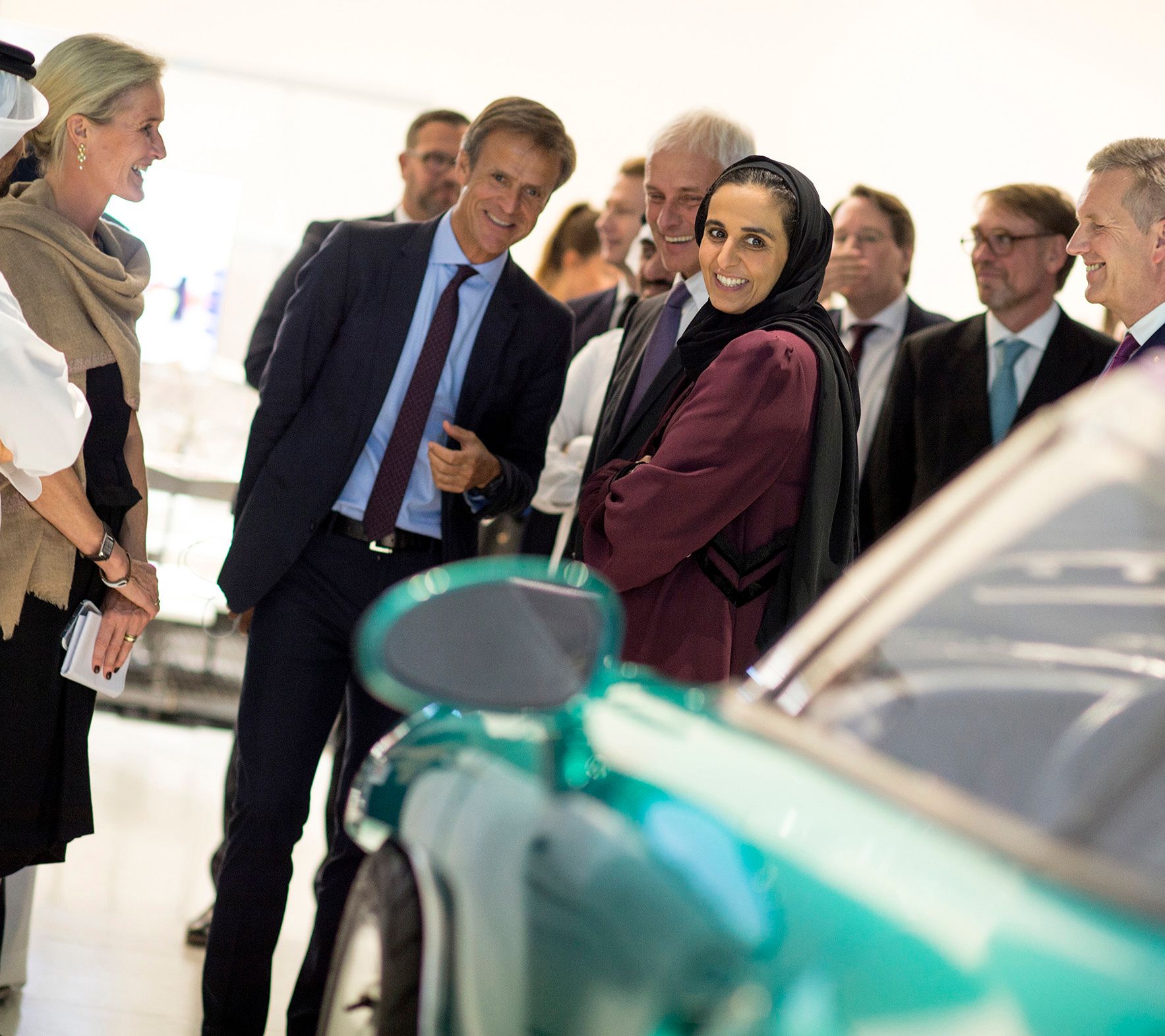 HE visits the Driven by German Design exhibition at Gallery Al Riwaq during the Qatar-Germany 2017 Year of Culture.