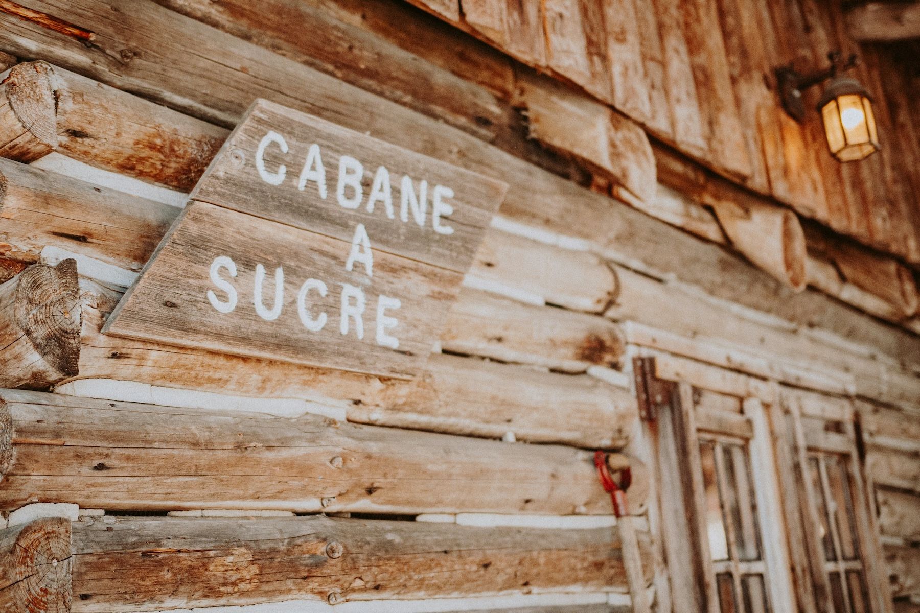 typical cabane a sucre (sugar shack) from Quebec; a wood building where maple syrup is refined