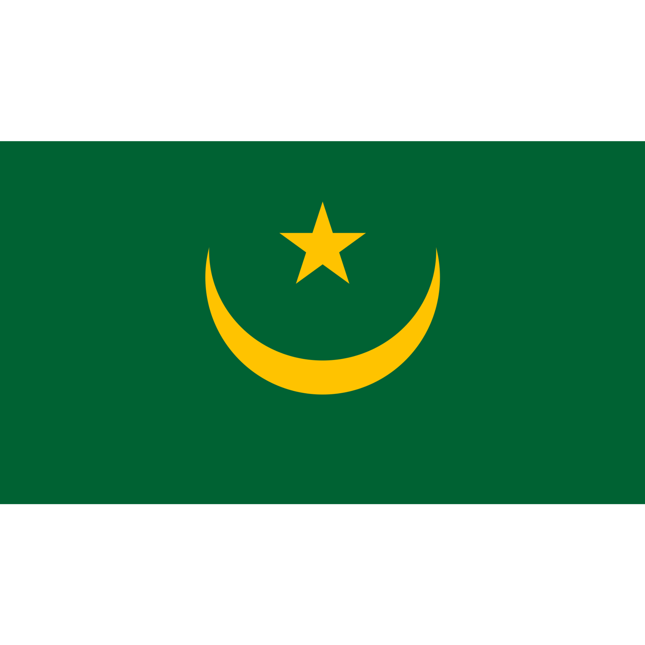 The flag of Mauritania has horizontal red stripes above and below a green background containing a gold star and crescent.