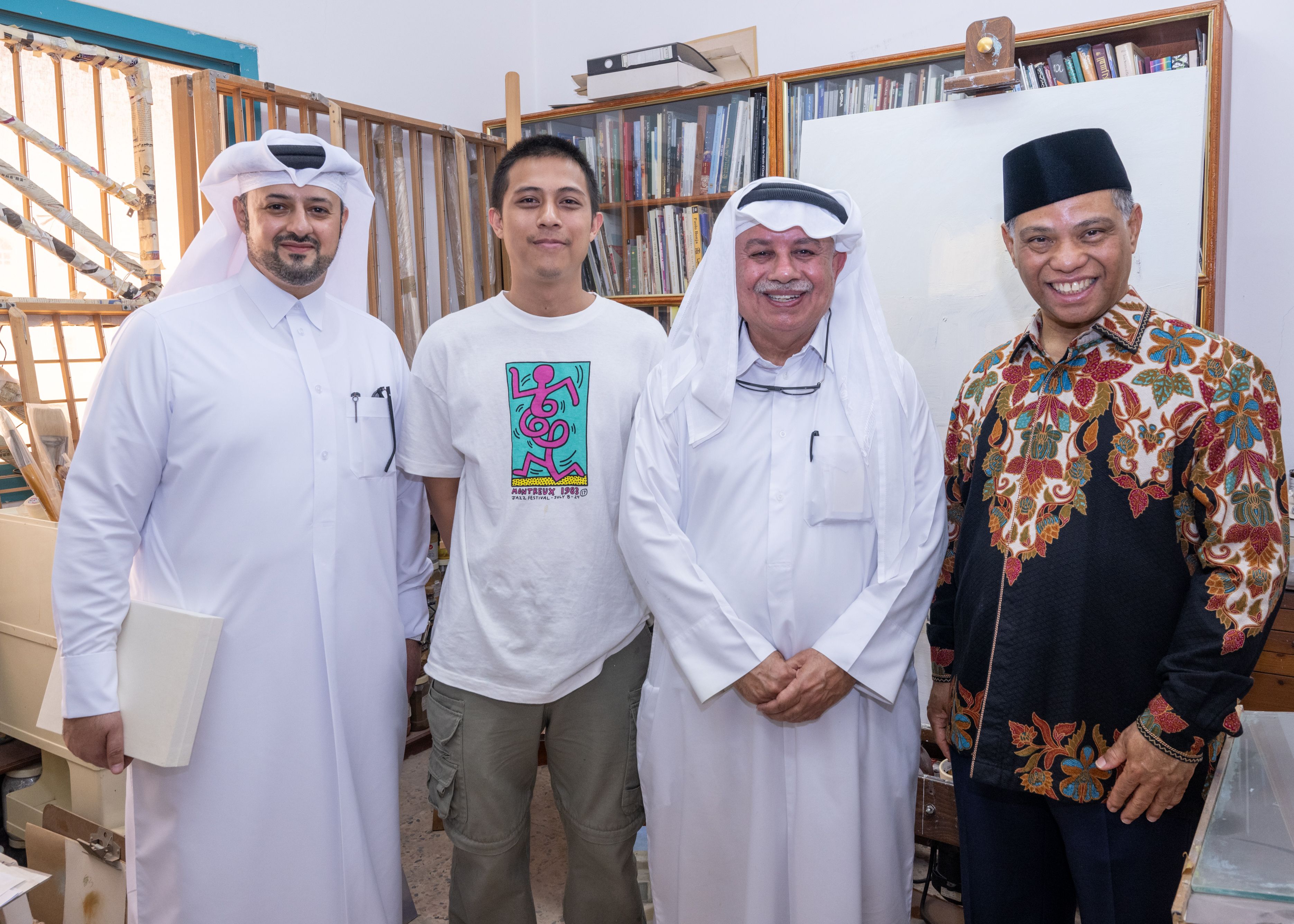 Qatari artist Yousef Ahmad and Indonesian artist Widi Pangestu Sugiono
