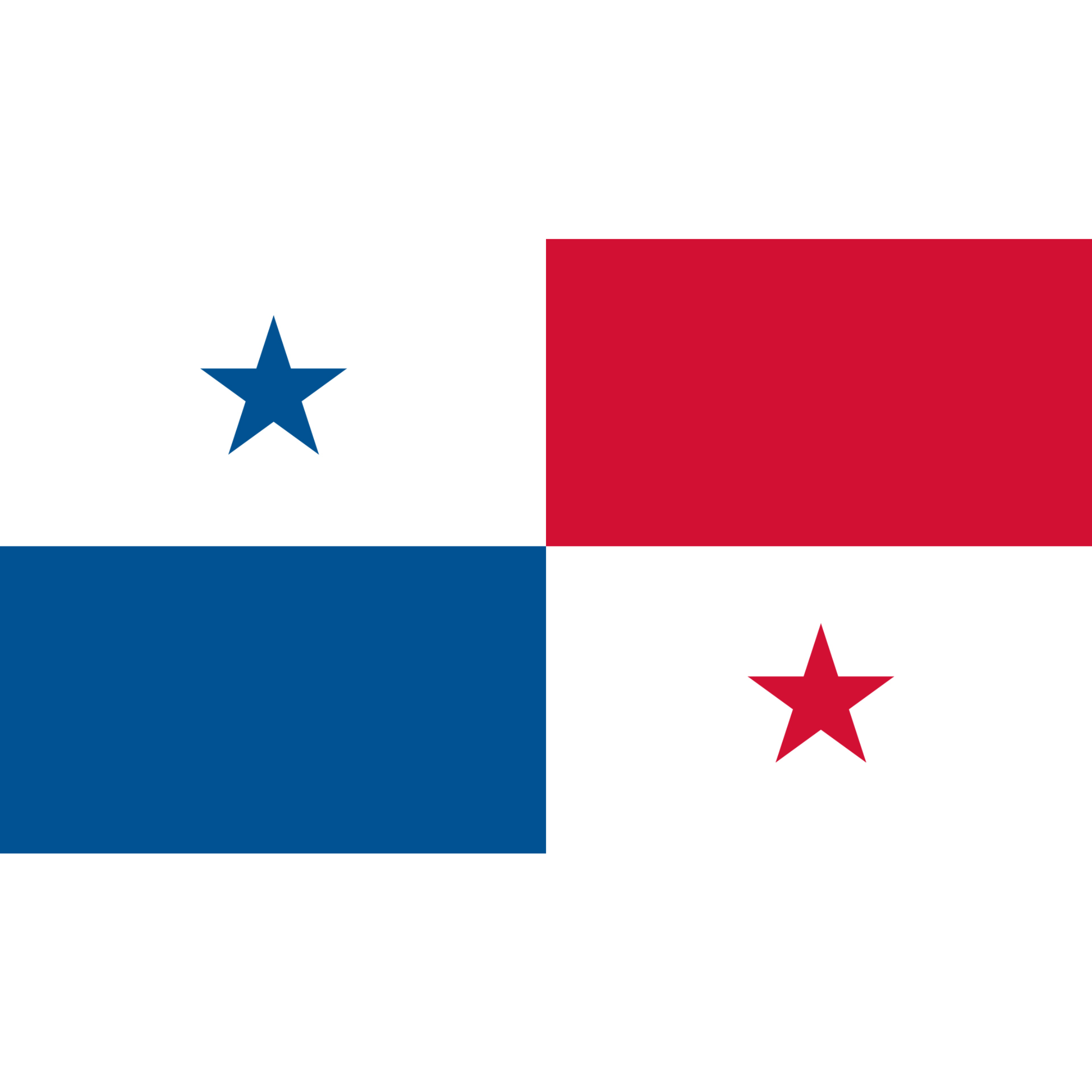 The flag of Panama consists of 4 rectangles (clockwise): white with a blue star, fully red, white with a red star and blue. 
