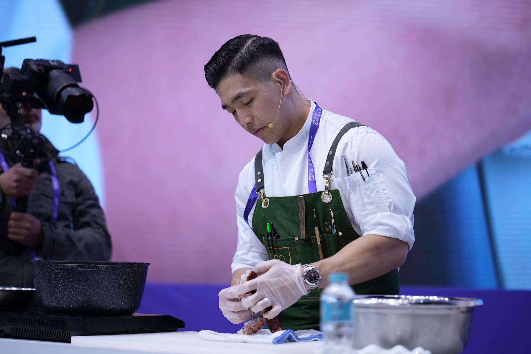 Canadian Chef Eric Chong gives a cooking demonstration at Qatar International Food Festival 2026