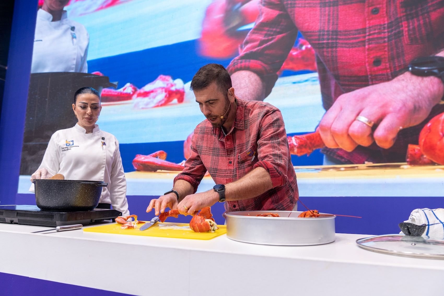 Canadian Chef Andy Hay giving a cooking demonstration at Qatar International Food Festival 2026