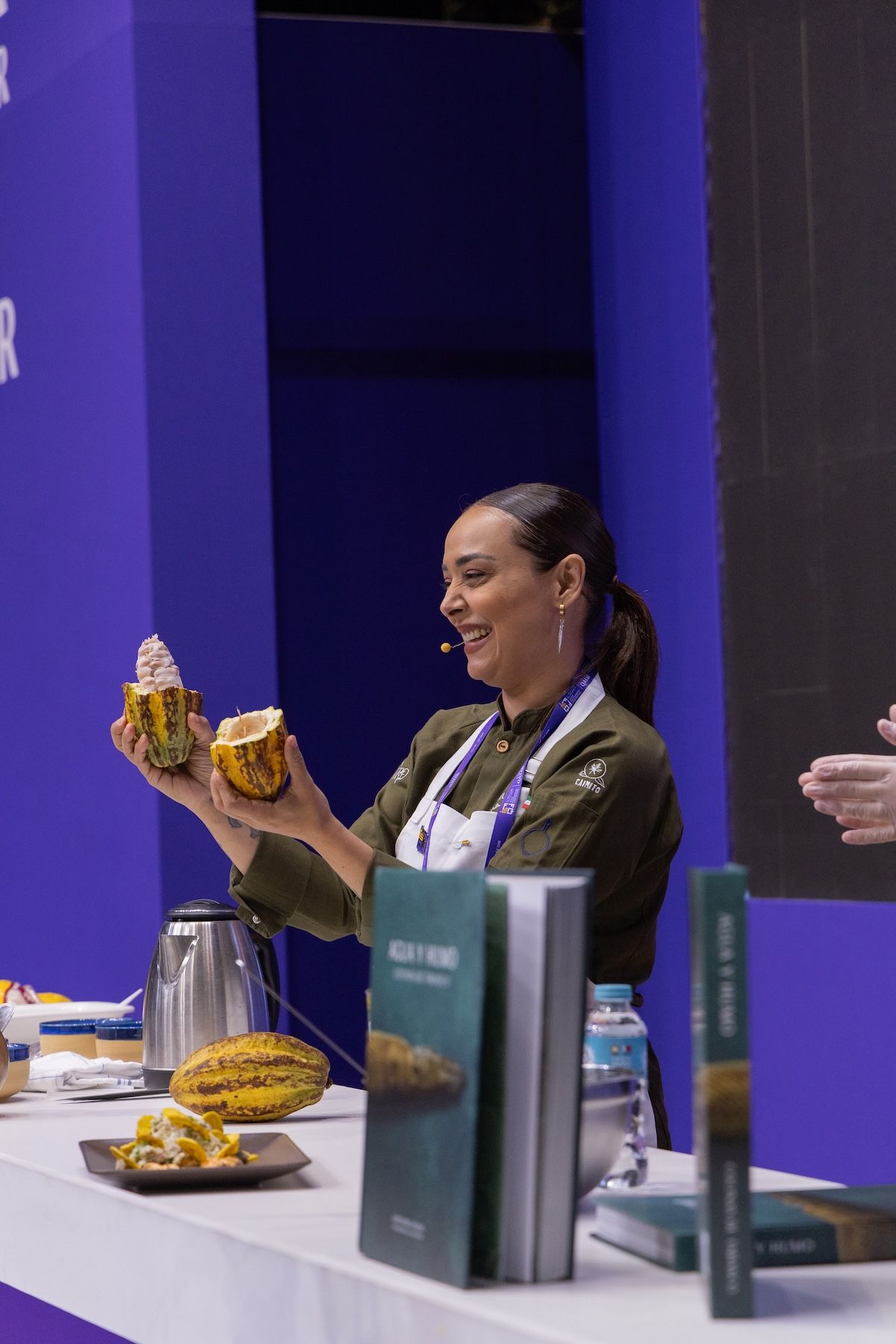 Mexican Chef Lupita Vidal gives a cooking demonstration at Qatar International Food Festival 2026