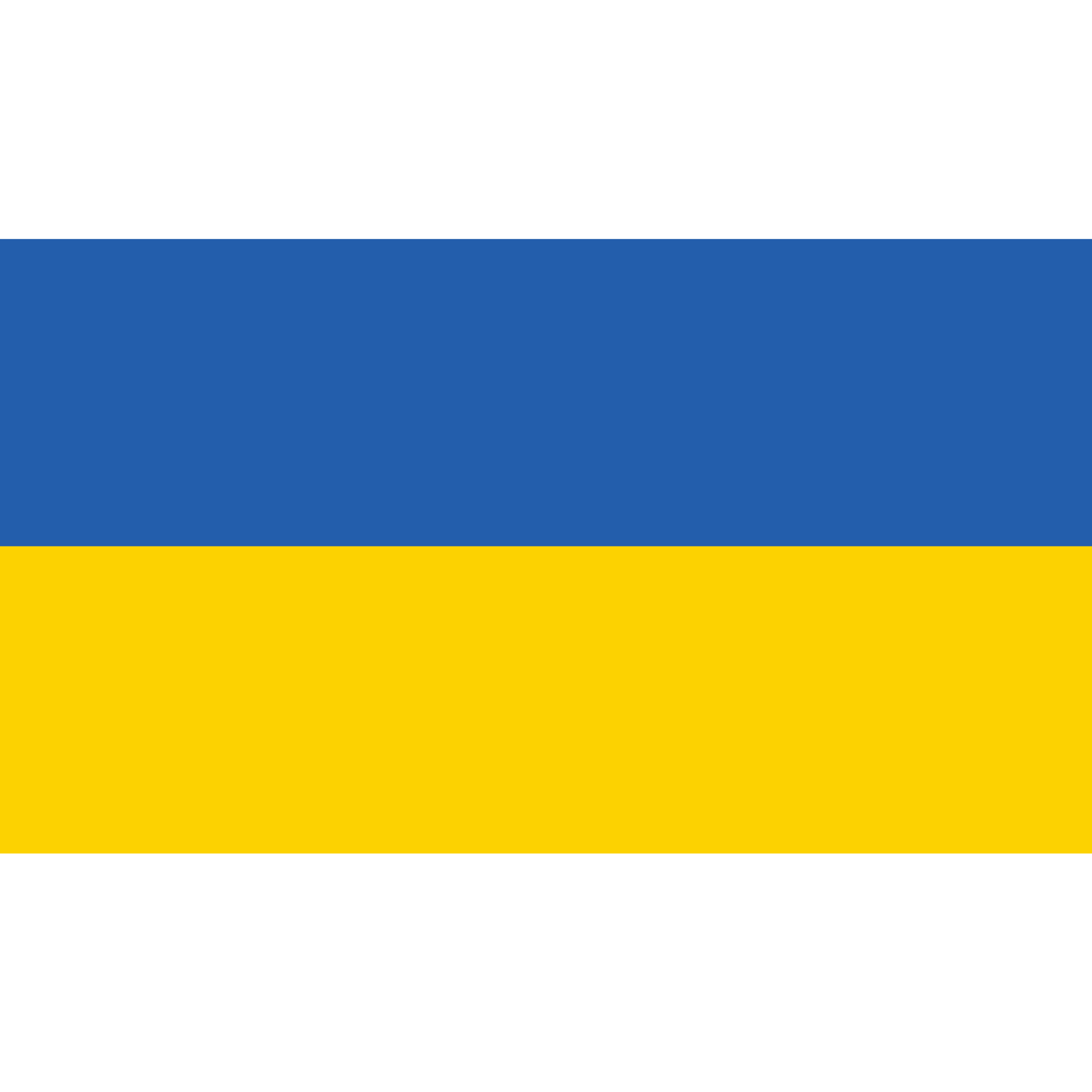 The Ukrainian flag has two equally sized horizontal stripes in blue and yellow.