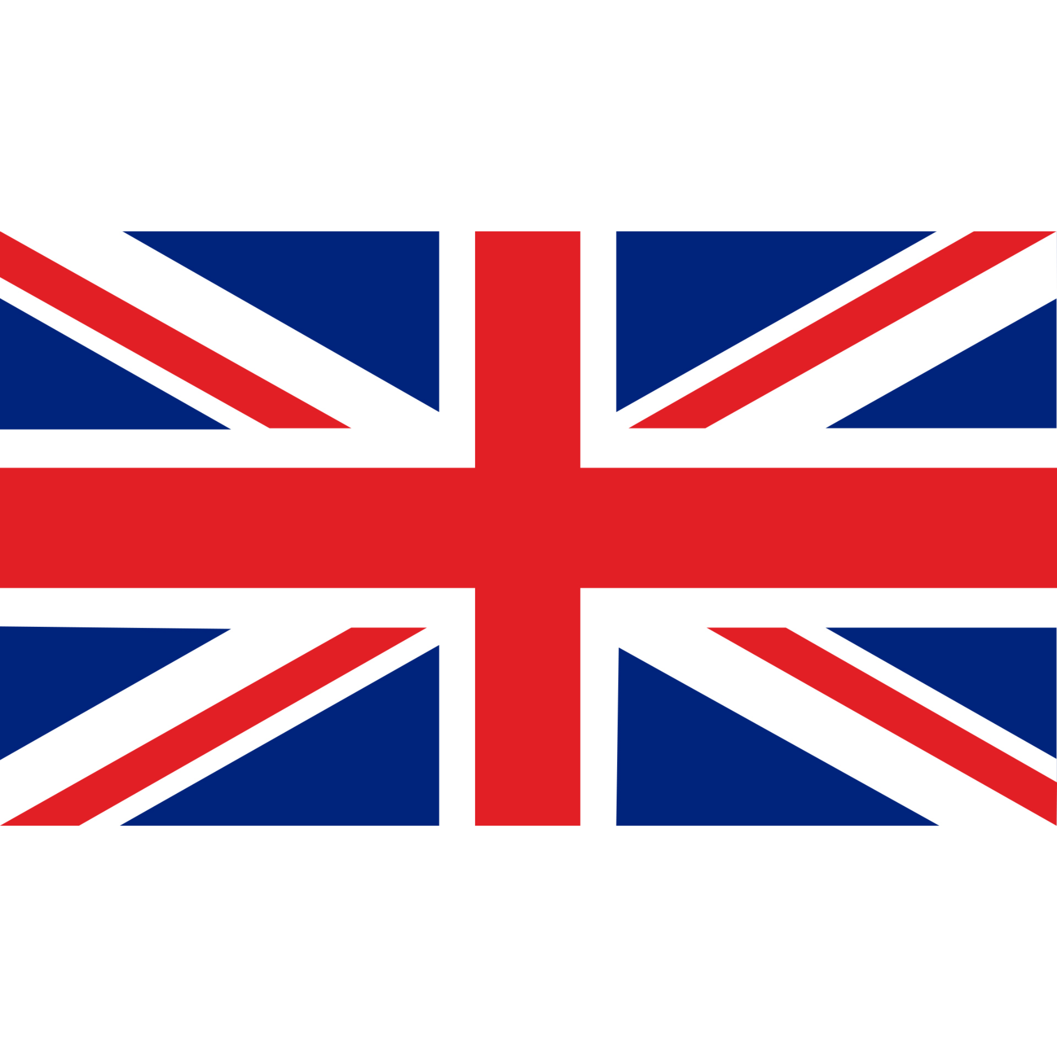 United Kingdom Flag also known as the Union Jack, with white and red crosses and diagonal crosses on a blue background.