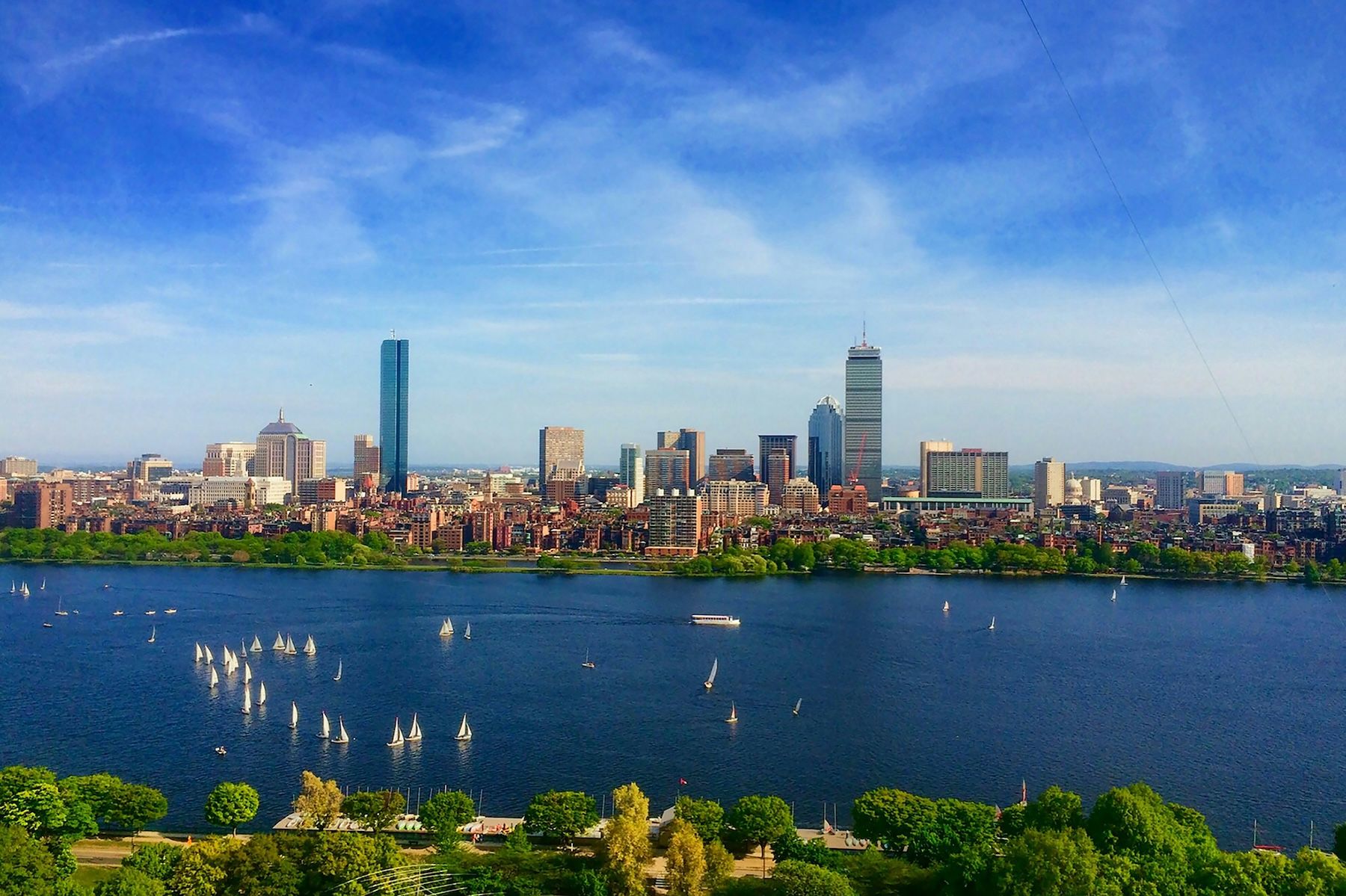 Boston's skyline and Charles River view