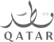 Visit Qatar Logo with text written in Arabic and English